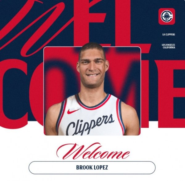2 years $18 million! Clippers officially signed champion center Brooke Lopez