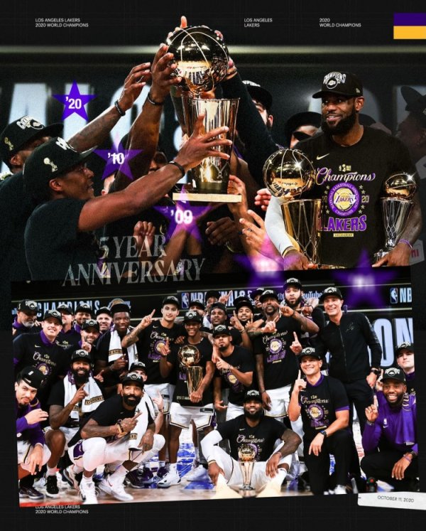 Lakers social media looks back on today five years ago: 🏆The 17th championship in team history!