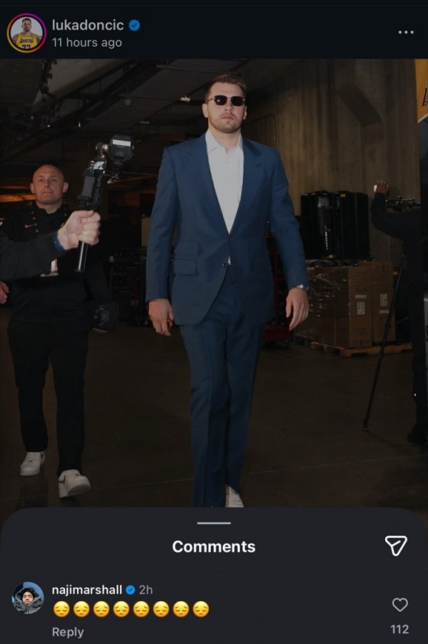 The ex is sad and the current one is taking off! Marshall posted 8 in Doncic’s comment area 😞 Ayton did 😊